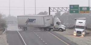 HD Tractor-trailer wreck and Texas icy slides caught on camera
