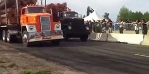Antique Log Trucks drag race Dodge Detroit Diesel power Quebec Big Rigs 2-stroke engines